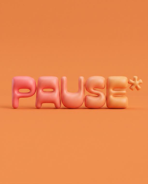 PAUSE* — Wordmark, inflated